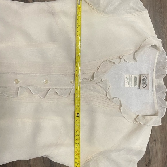 Laura Ashley Ivory Ruffle Long Sleeve Blouse - Picture 5 of 5